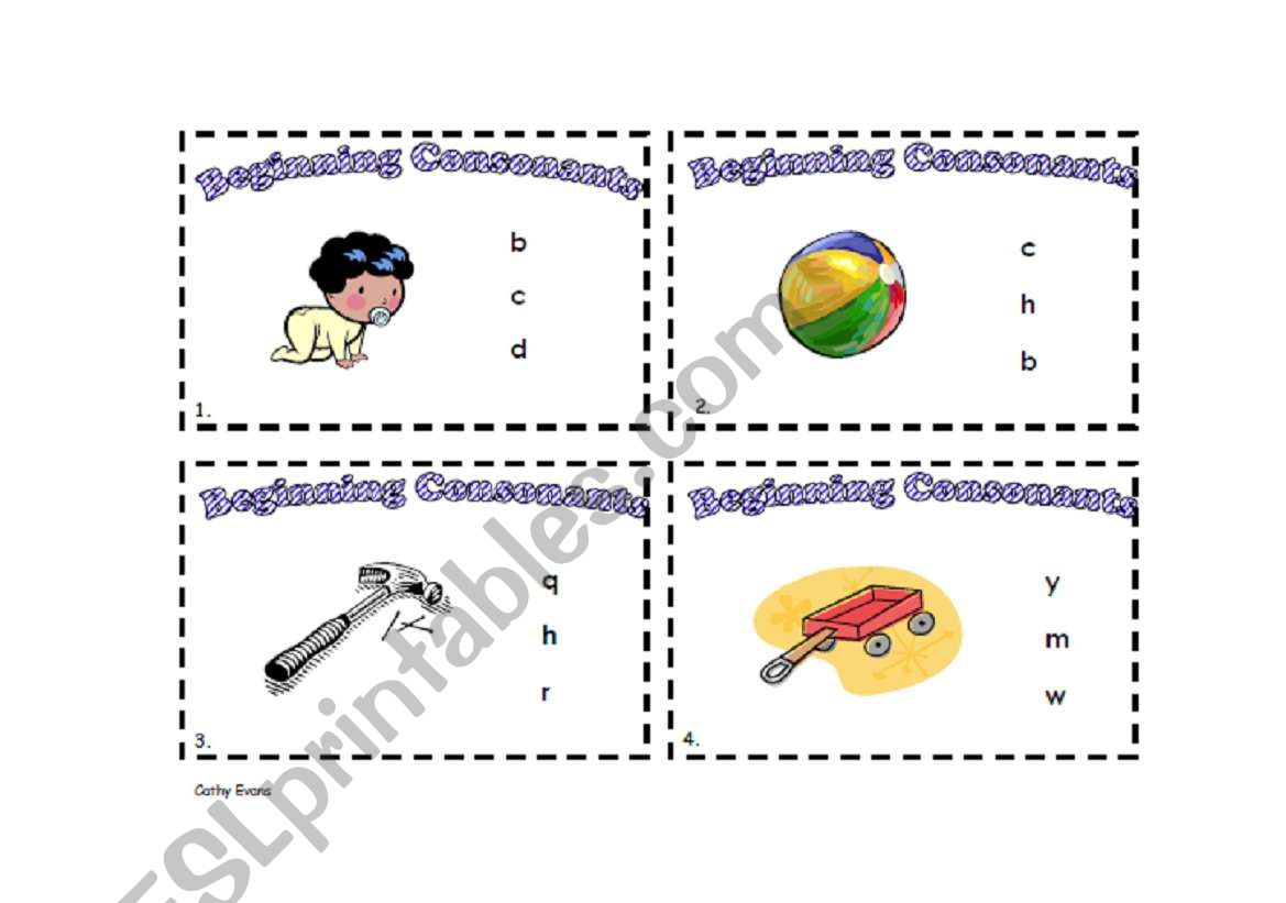 Beginning Consonant Task Cards Set 1