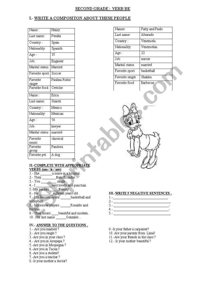 Verb be practice  worksheet