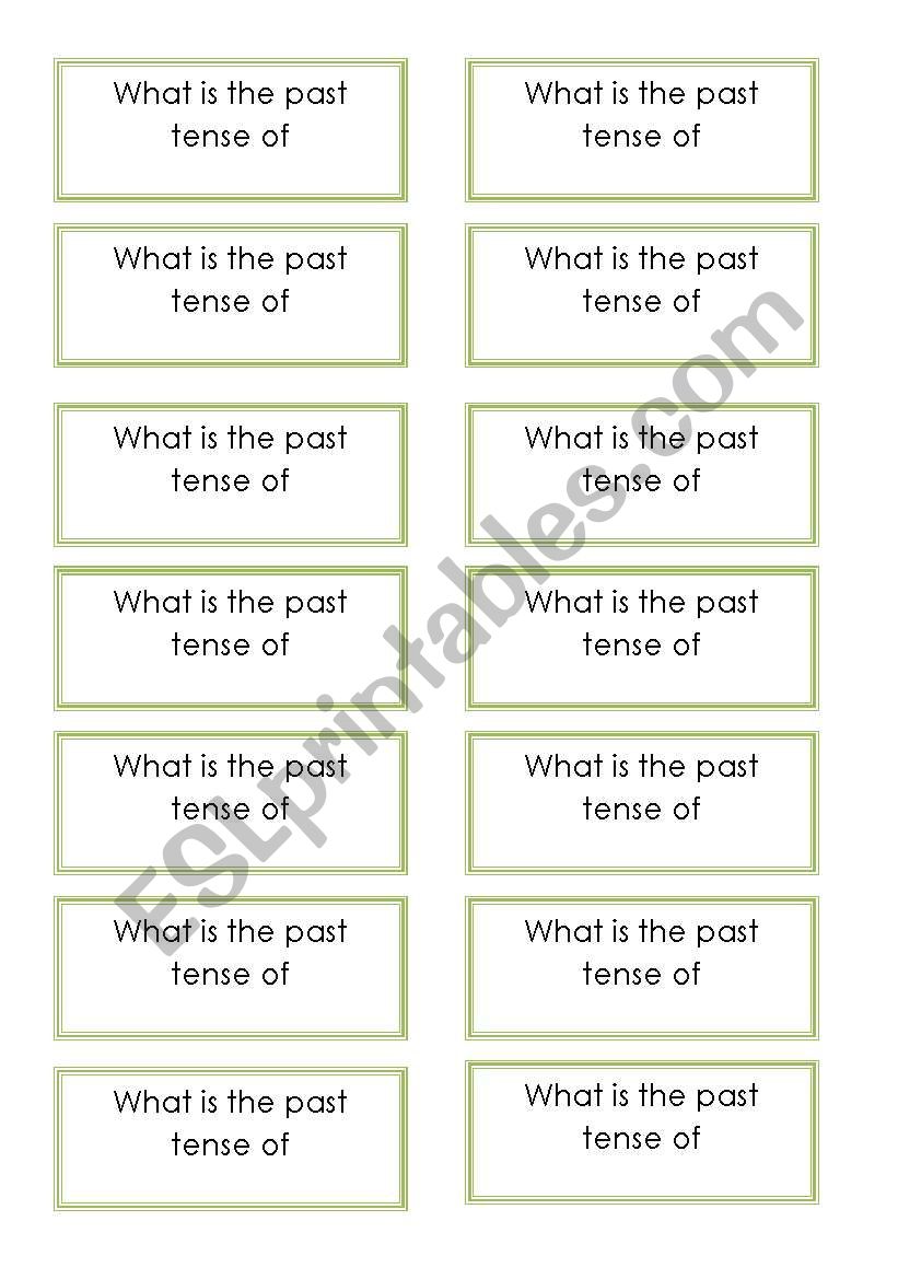 Regular Verbs Game worksheet