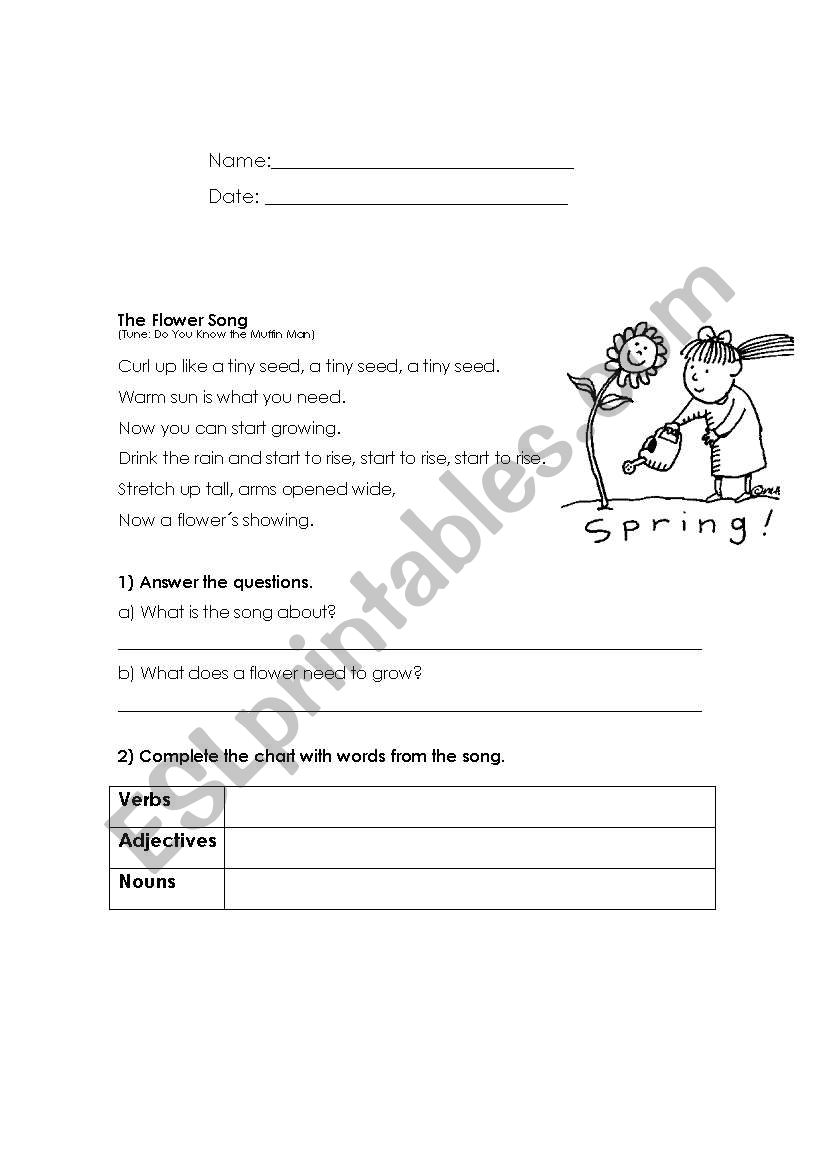 Spring worksheet