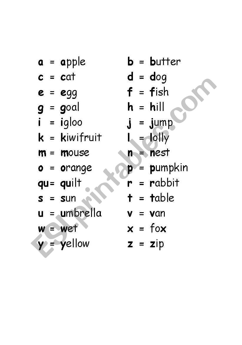 alphabet worksheet