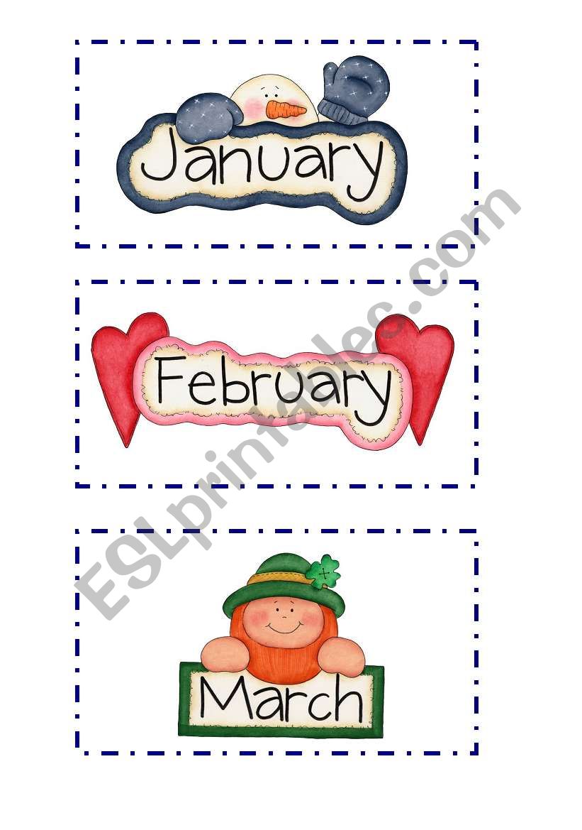 Months, part I ( 3 sets) worksheet