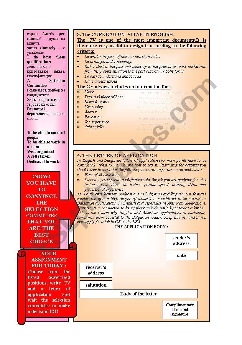 BUSINESS ENGLISH-2part worksheet