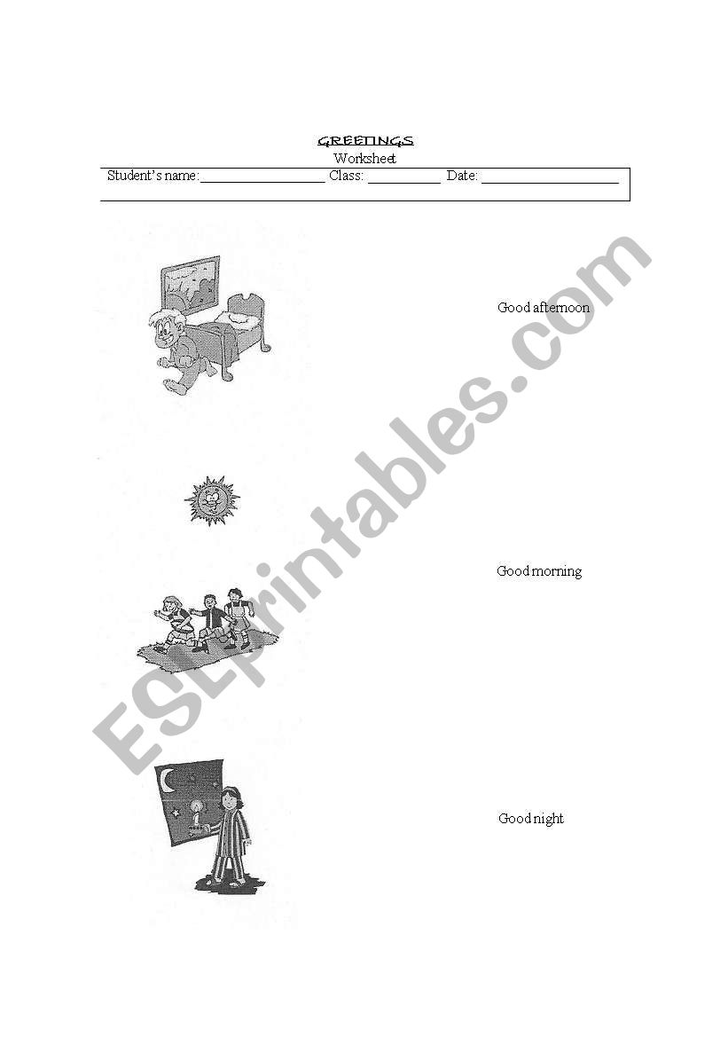 Greetings worksheet worksheet