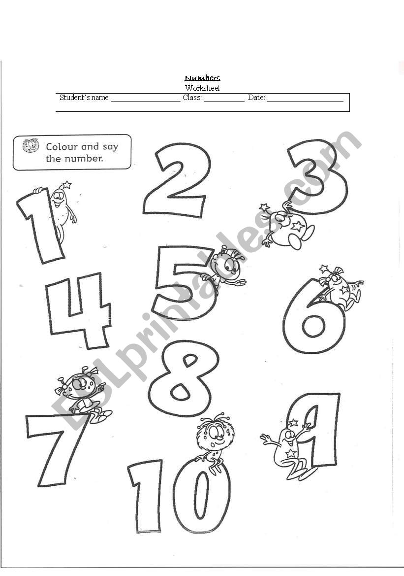 Numbers worksheet