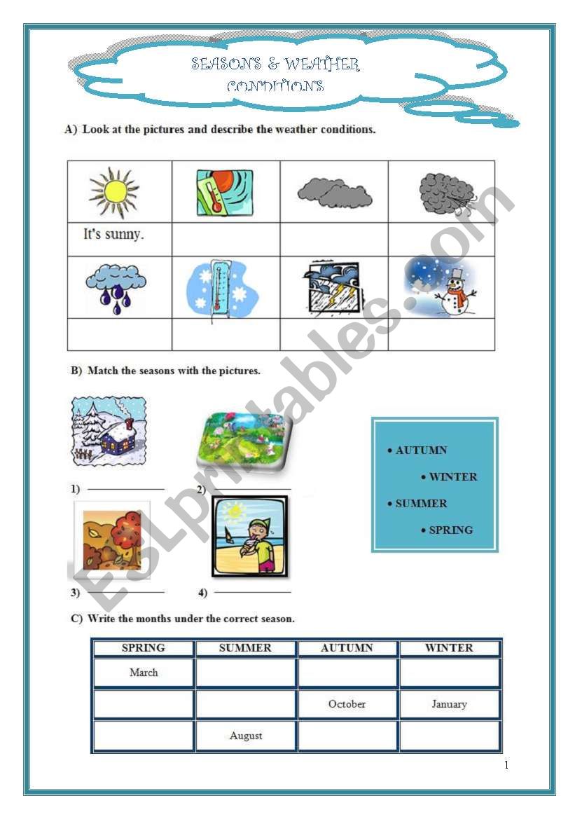 SEASONS AND WEATHER CONDITIONS