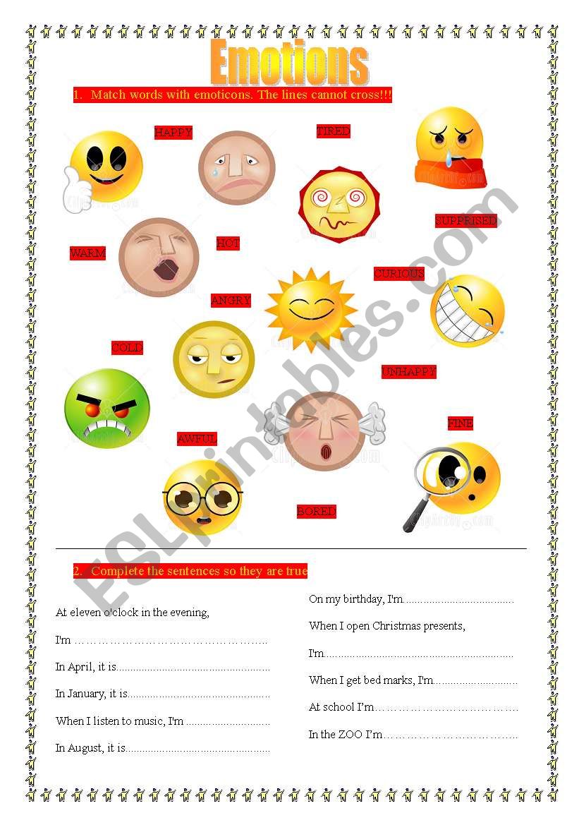 Emoticons worksheet