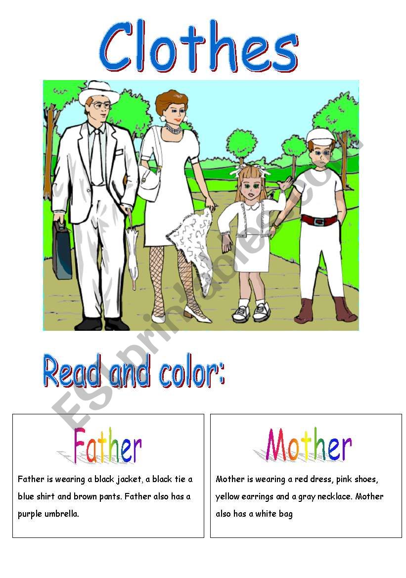 Clothes and colors (2 pages) worksheet