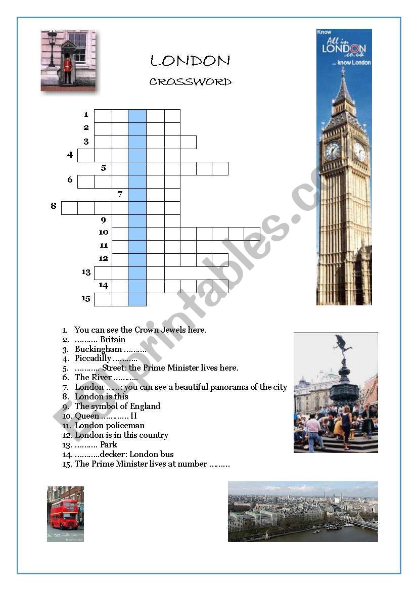 London Crossword worksheet