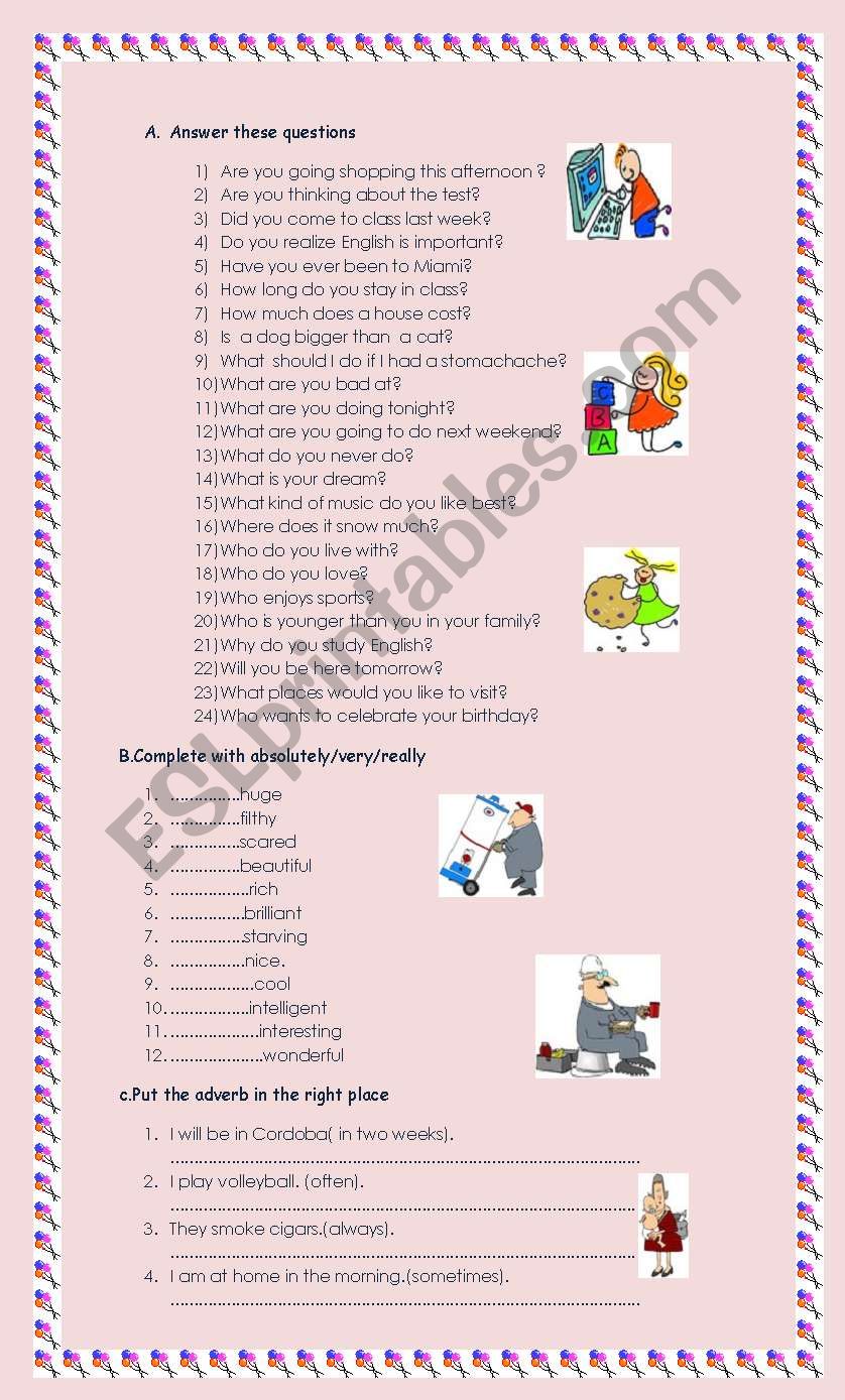 GREAT WORKSHEET TWO PAGES worksheet