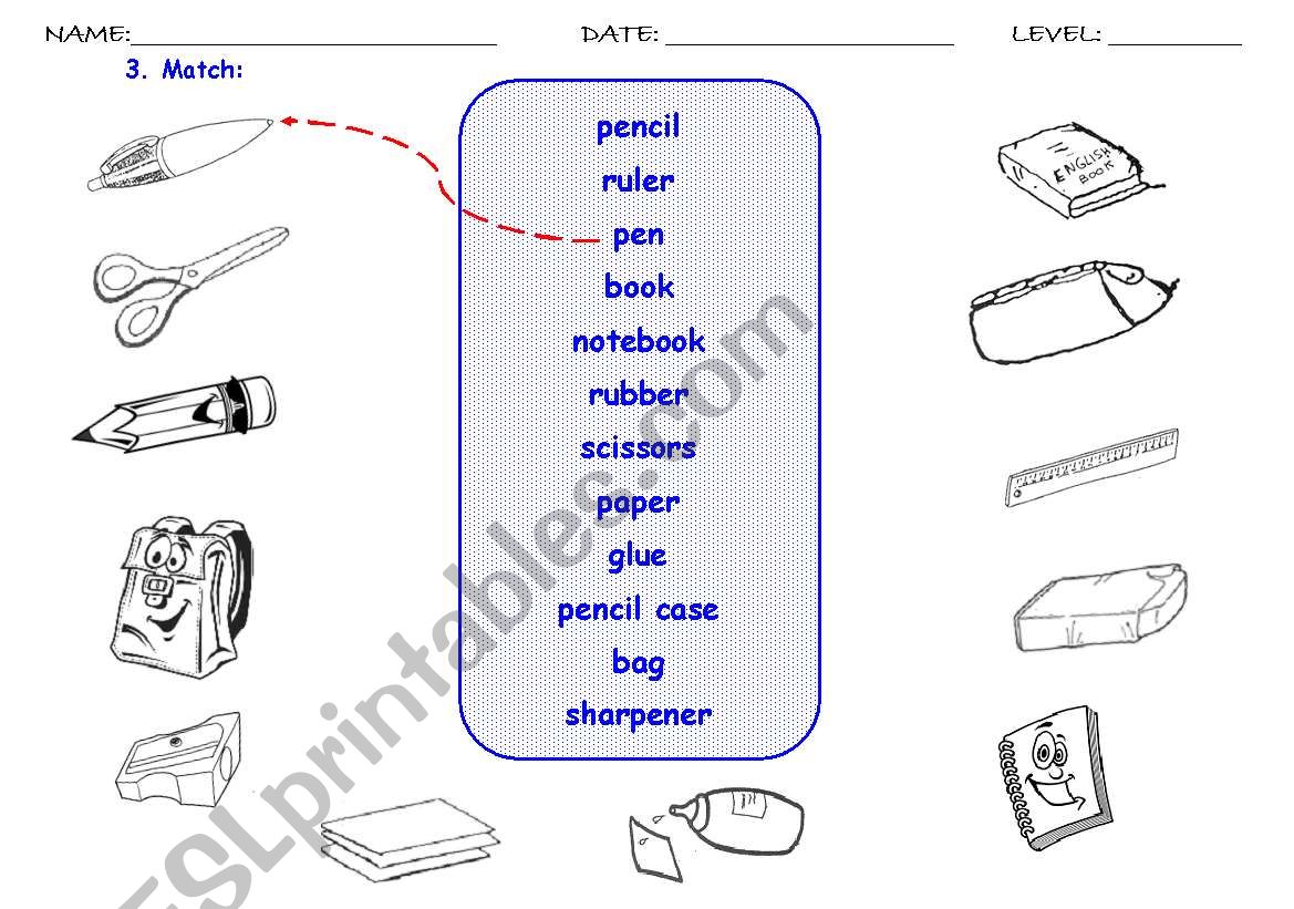 My School Vocabulary 2 worksheet