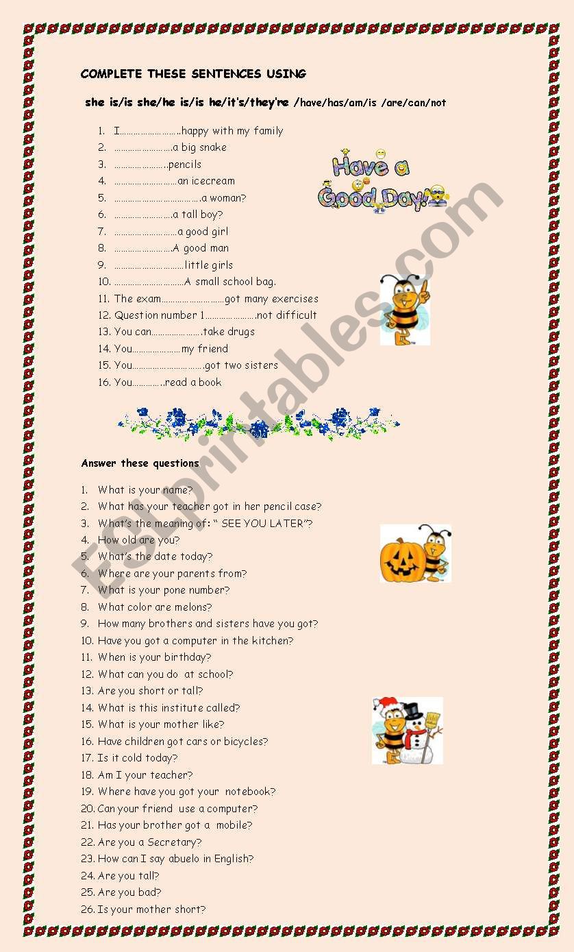 Activities for children 2PAGES