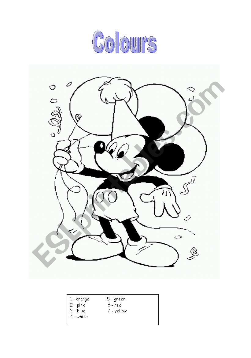  Mickey and Colours worksheet