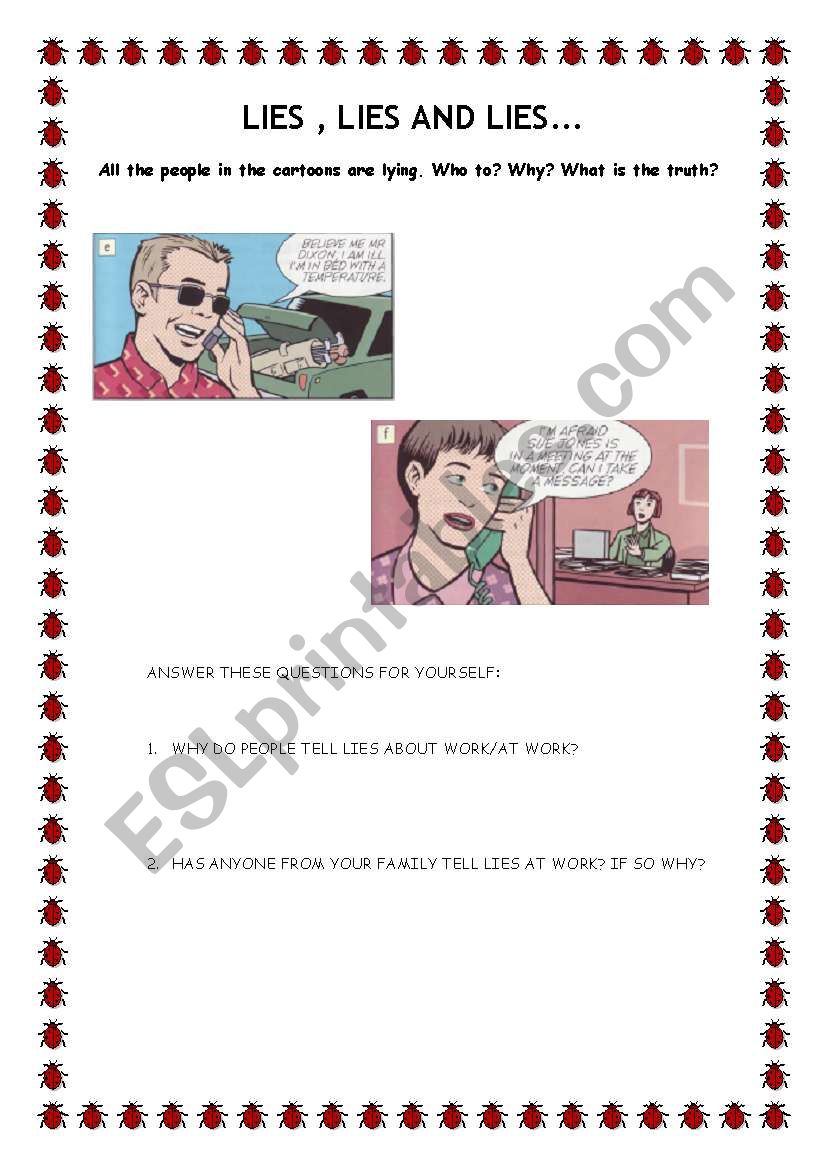 LIES- PART 3 worksheet