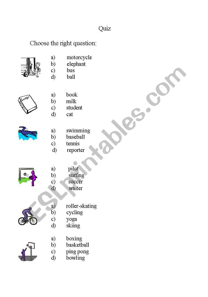 Quiz worksheet