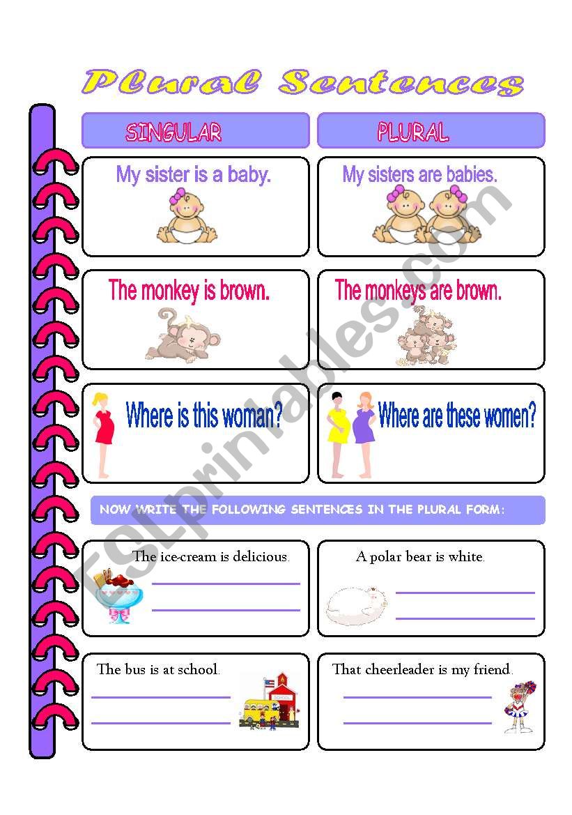 Plural Noun Sentence Worksheet