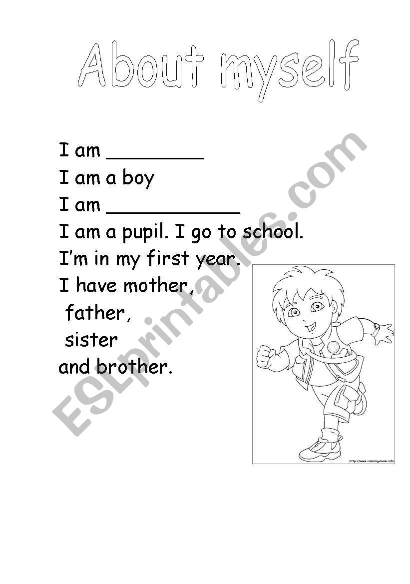 About myself worksheet