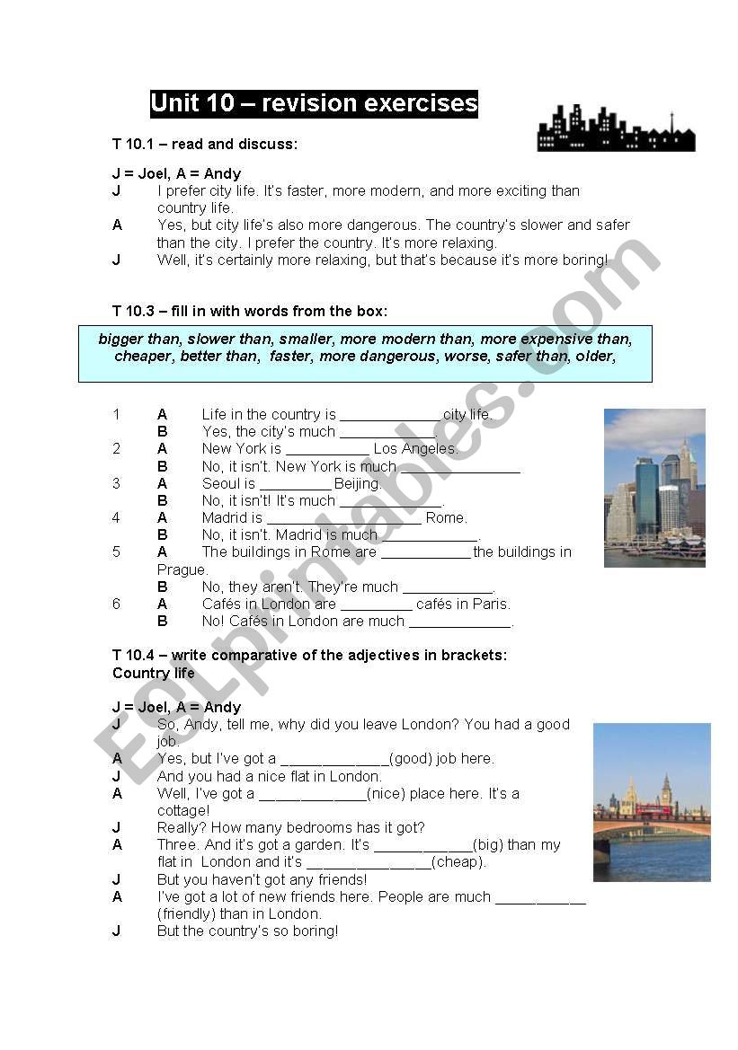 NEW HEADWAY ELEMENTARY, revision exercises