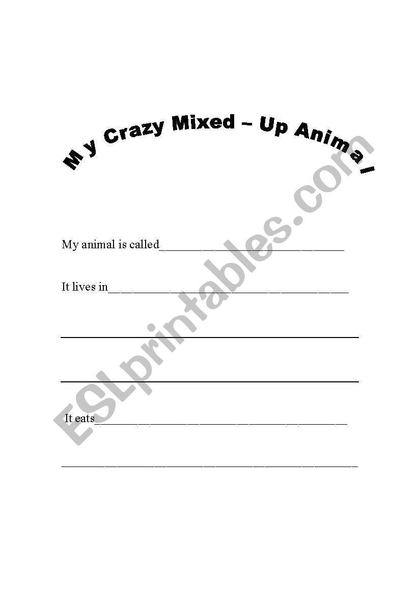 My Crazy Mixed-Up Animal worksheet