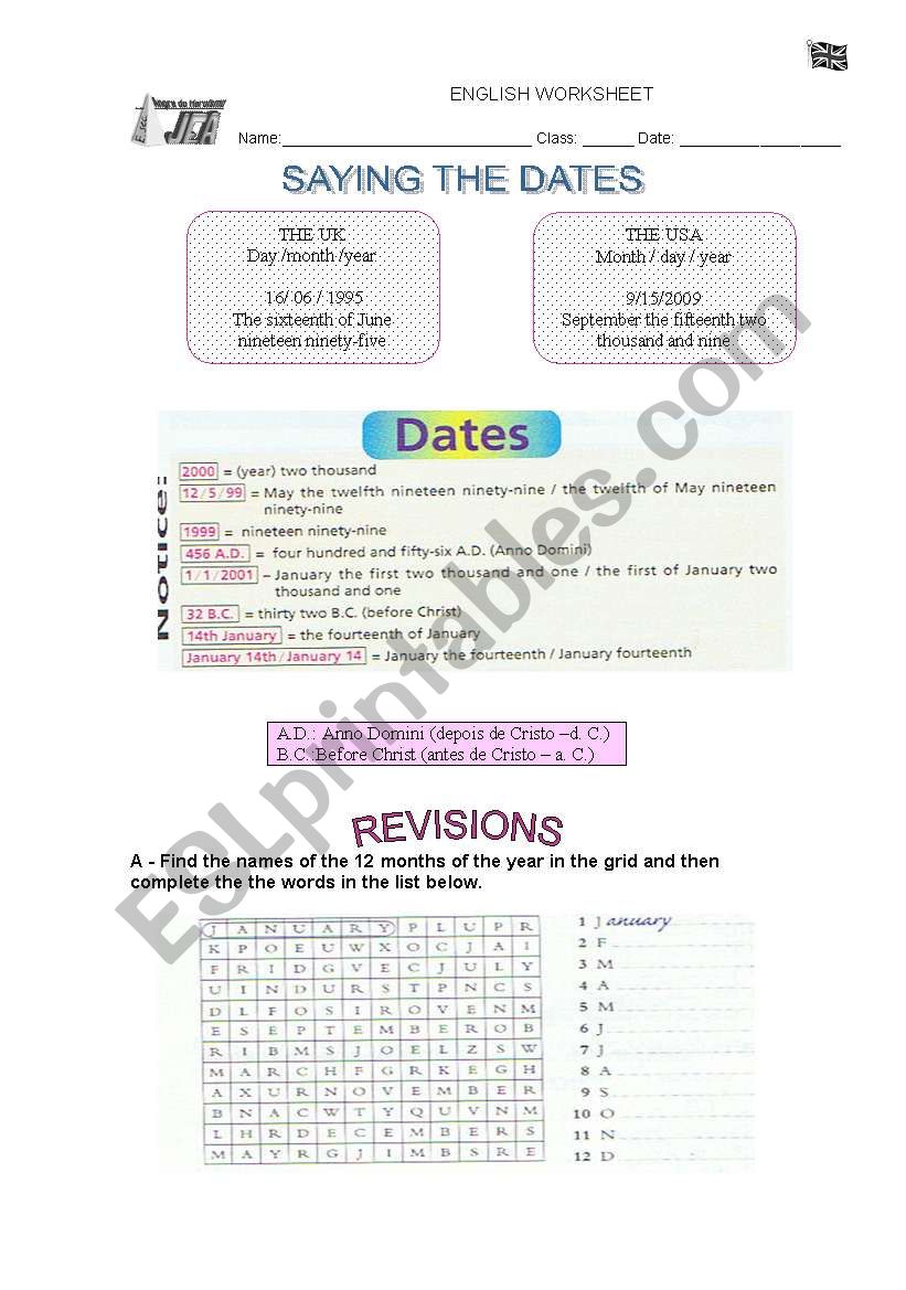 Saying the dates in the UK and the USA