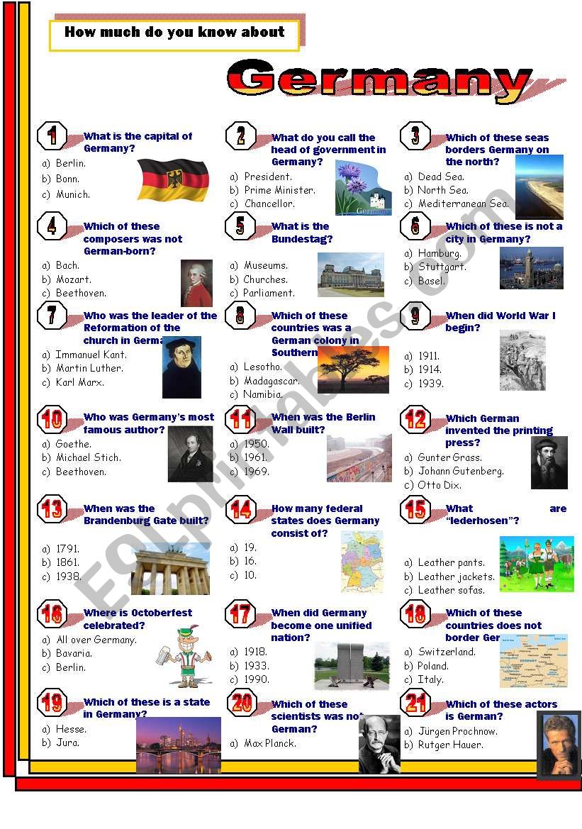 Germany worksheet