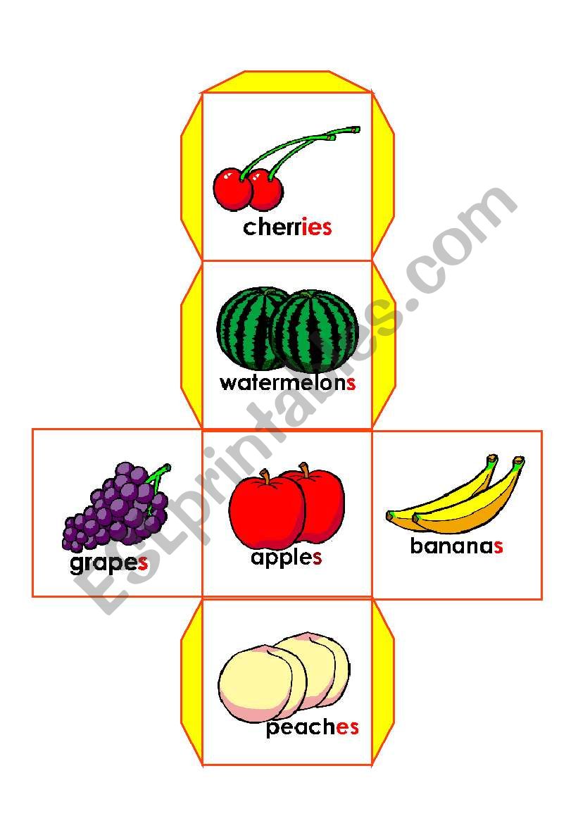 food dice 2/3 worksheet