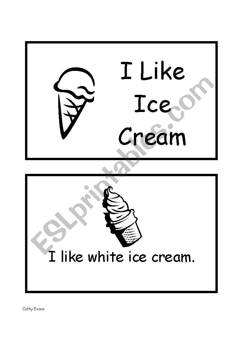 I Like Ice Cream Little Book worksheet