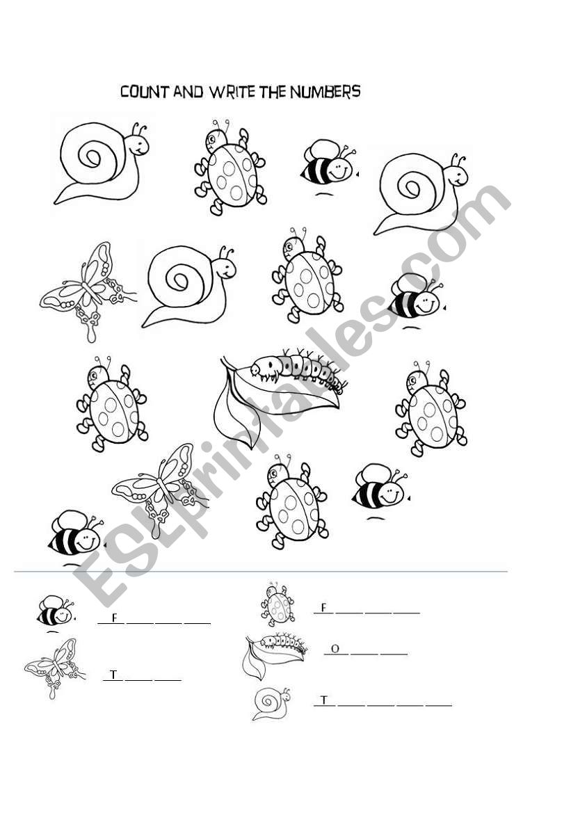 Count and write the numbers worksheet