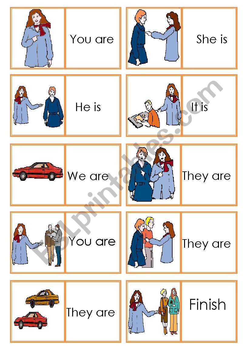 Dominoes Personal Pronouns worksheet