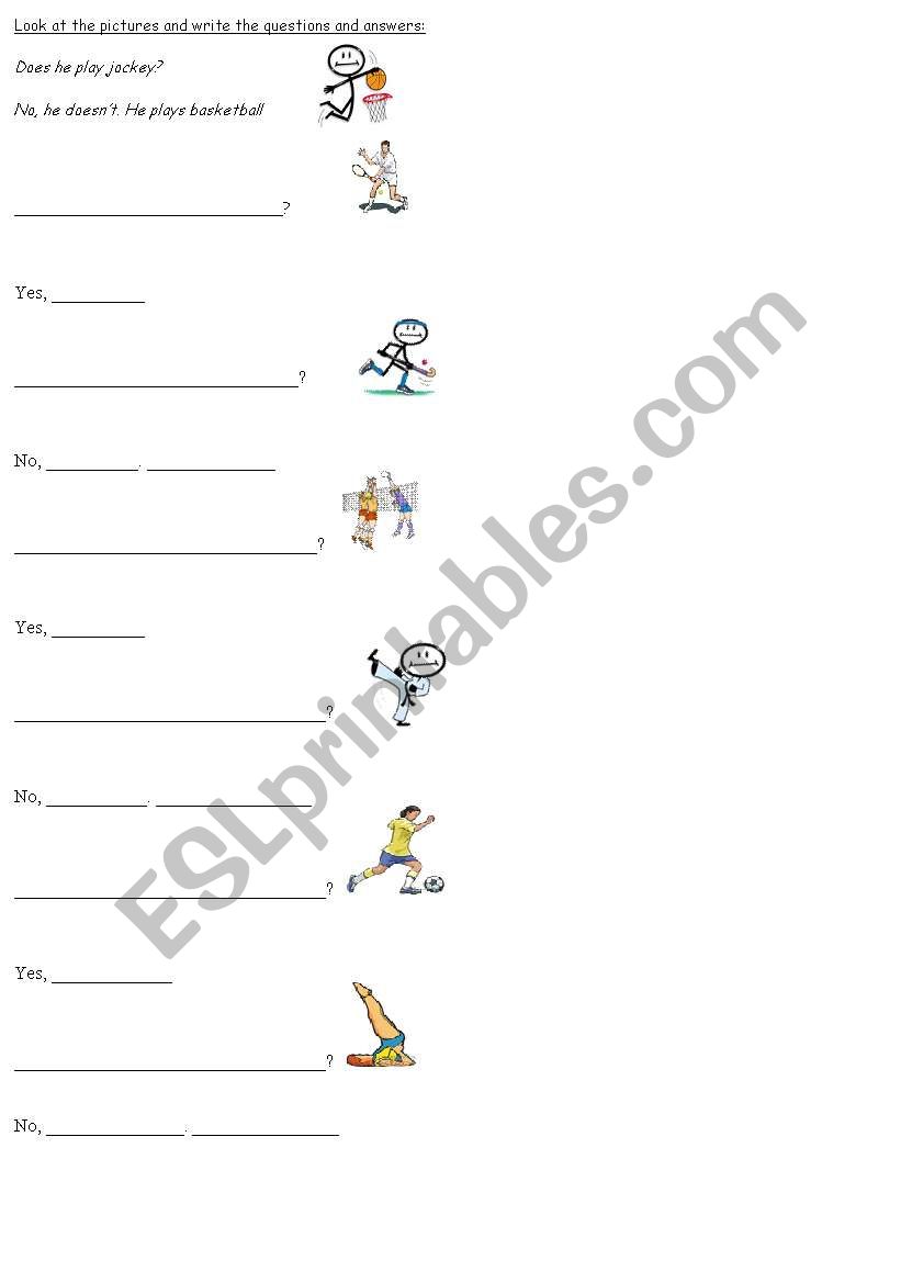 do you play/do........? worksheet