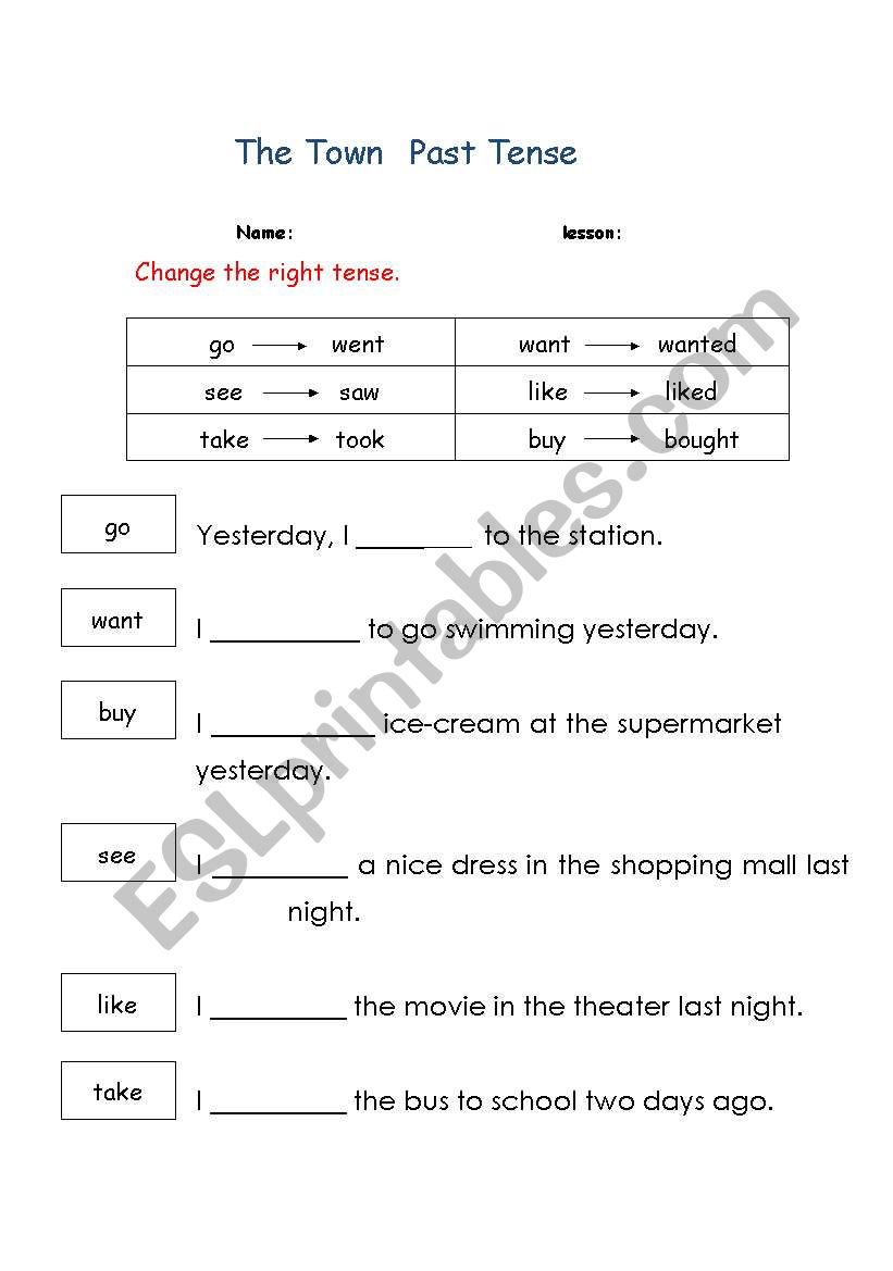 the town worksheet