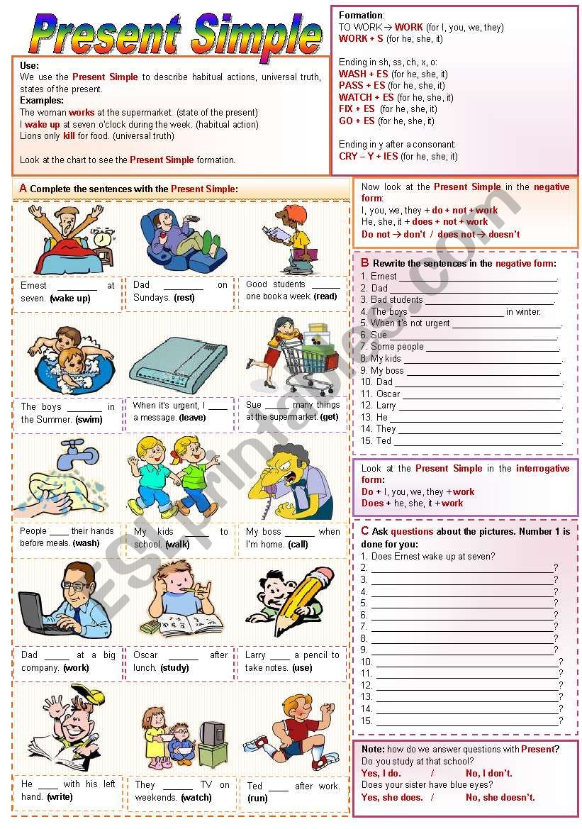 Halloween theme with Present Simple (grammar guide + vocabulary + reading comprehension + boardgame + lesson plan) - fully editable