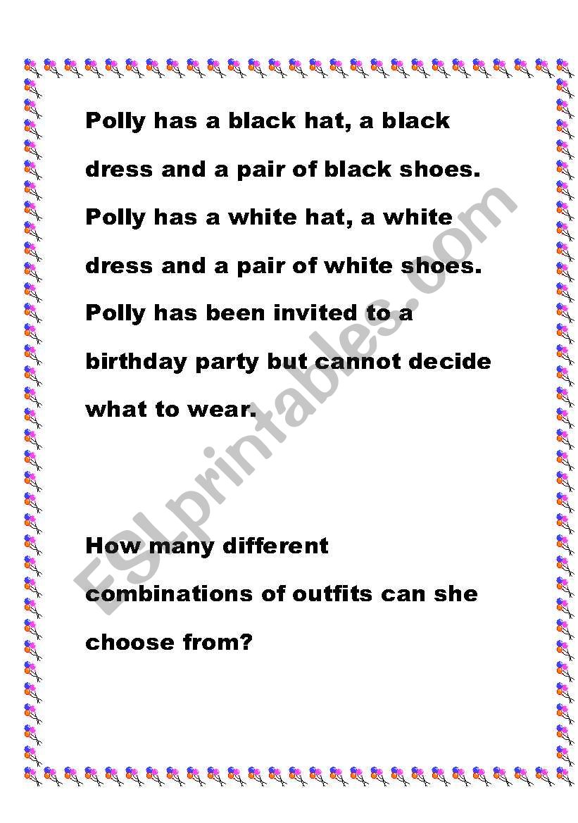Polly has a black hat worksheet