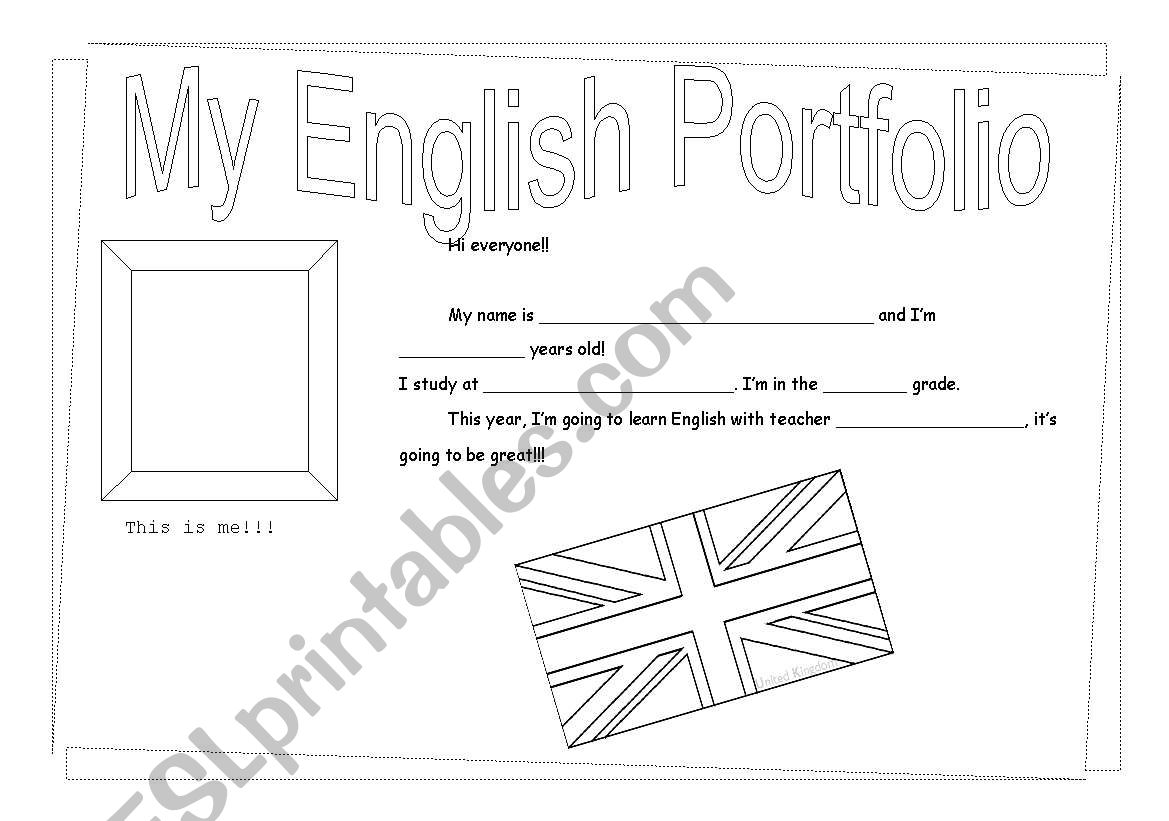 English Portfolio worksheet