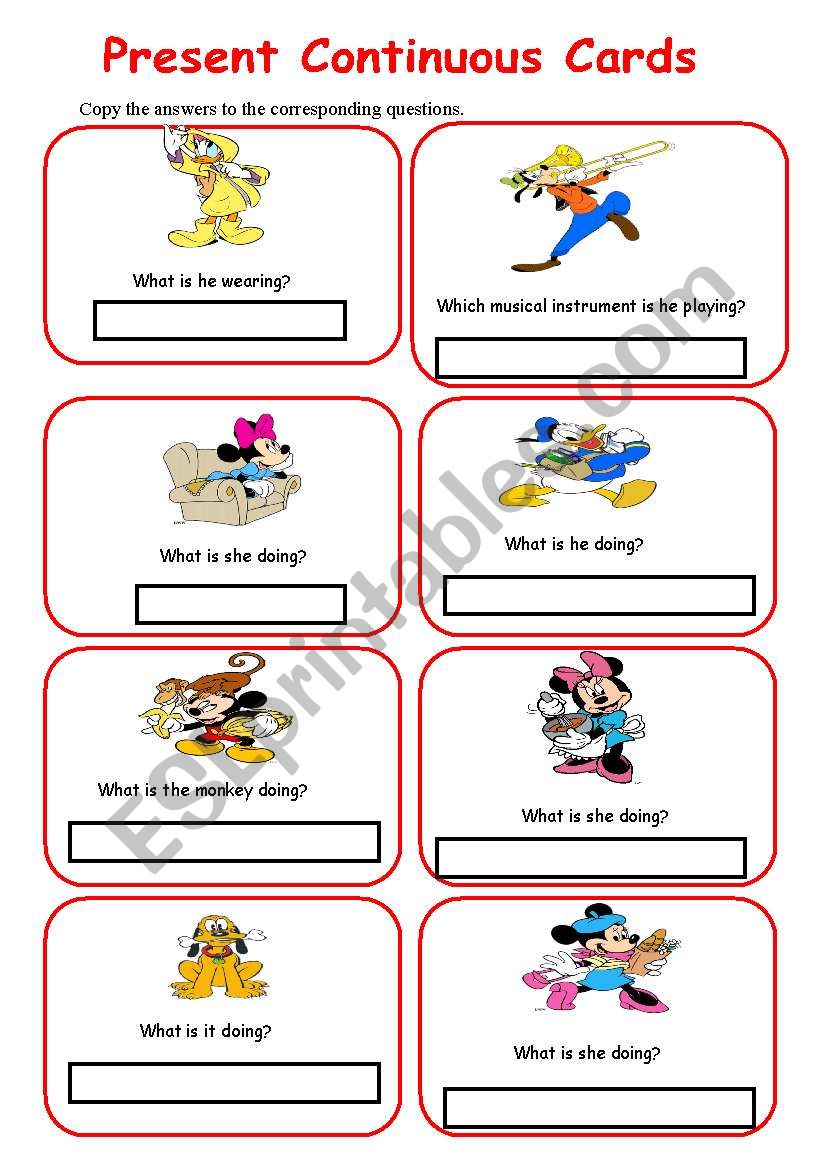 Present Continuous worksheet