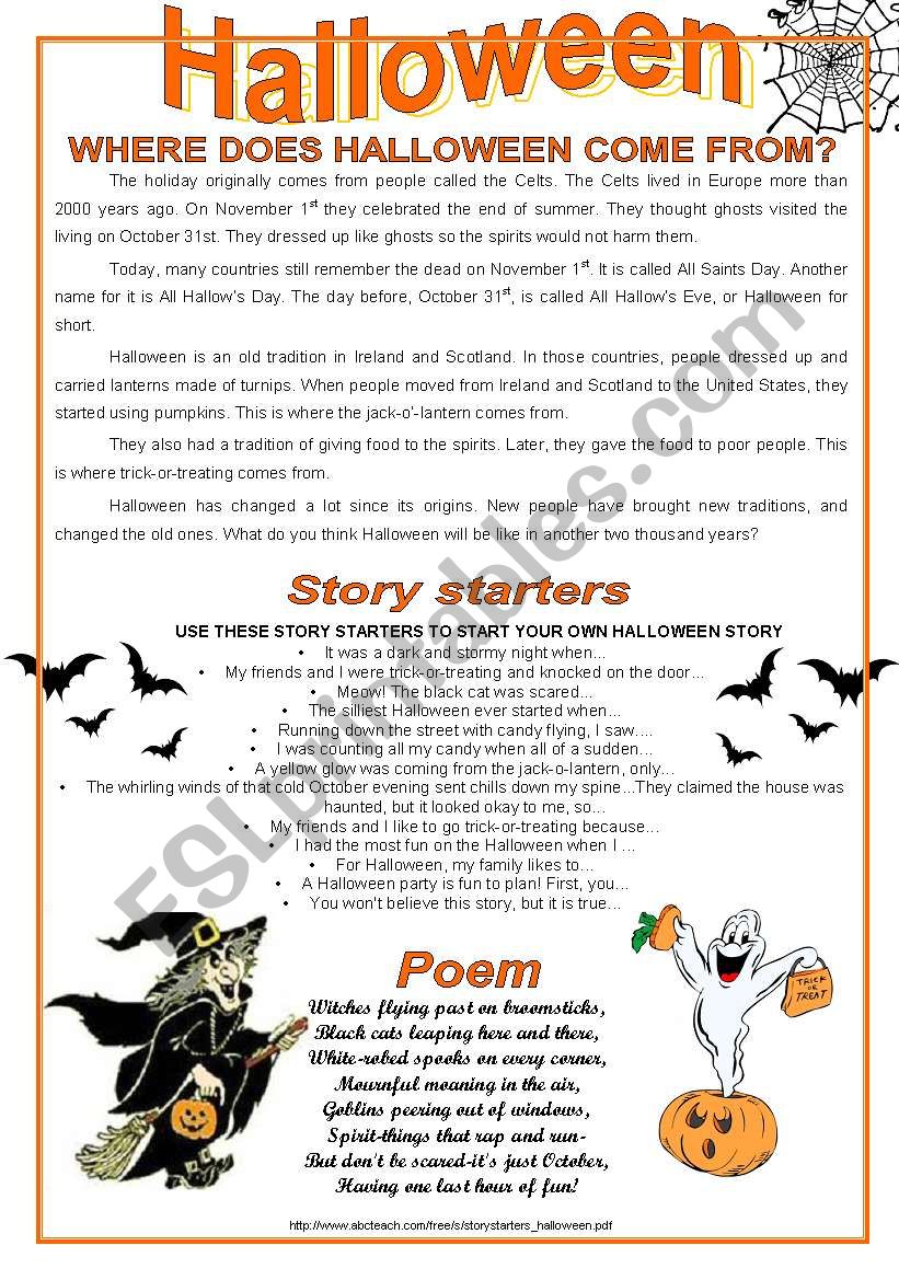 Halloween worksheet