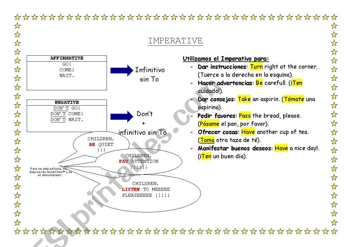 Imperative worksheet