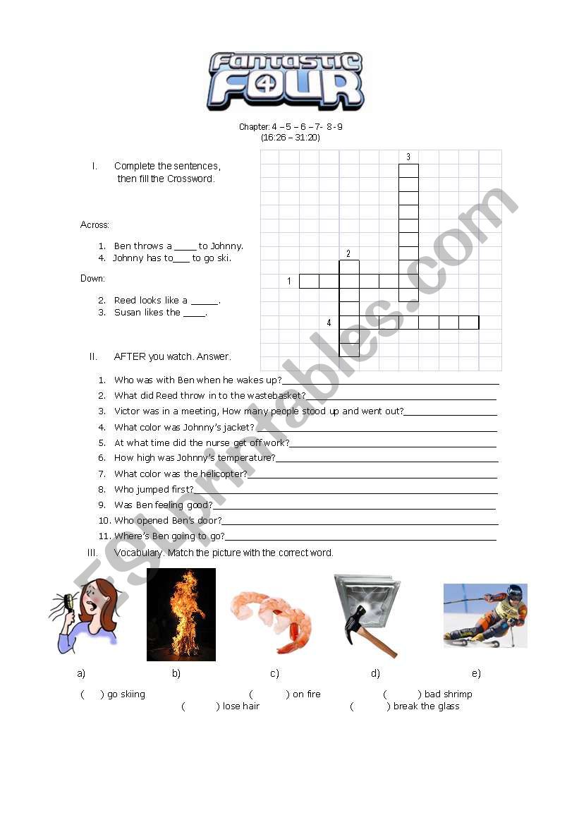 FANTASTIC FOUR2 worksheet