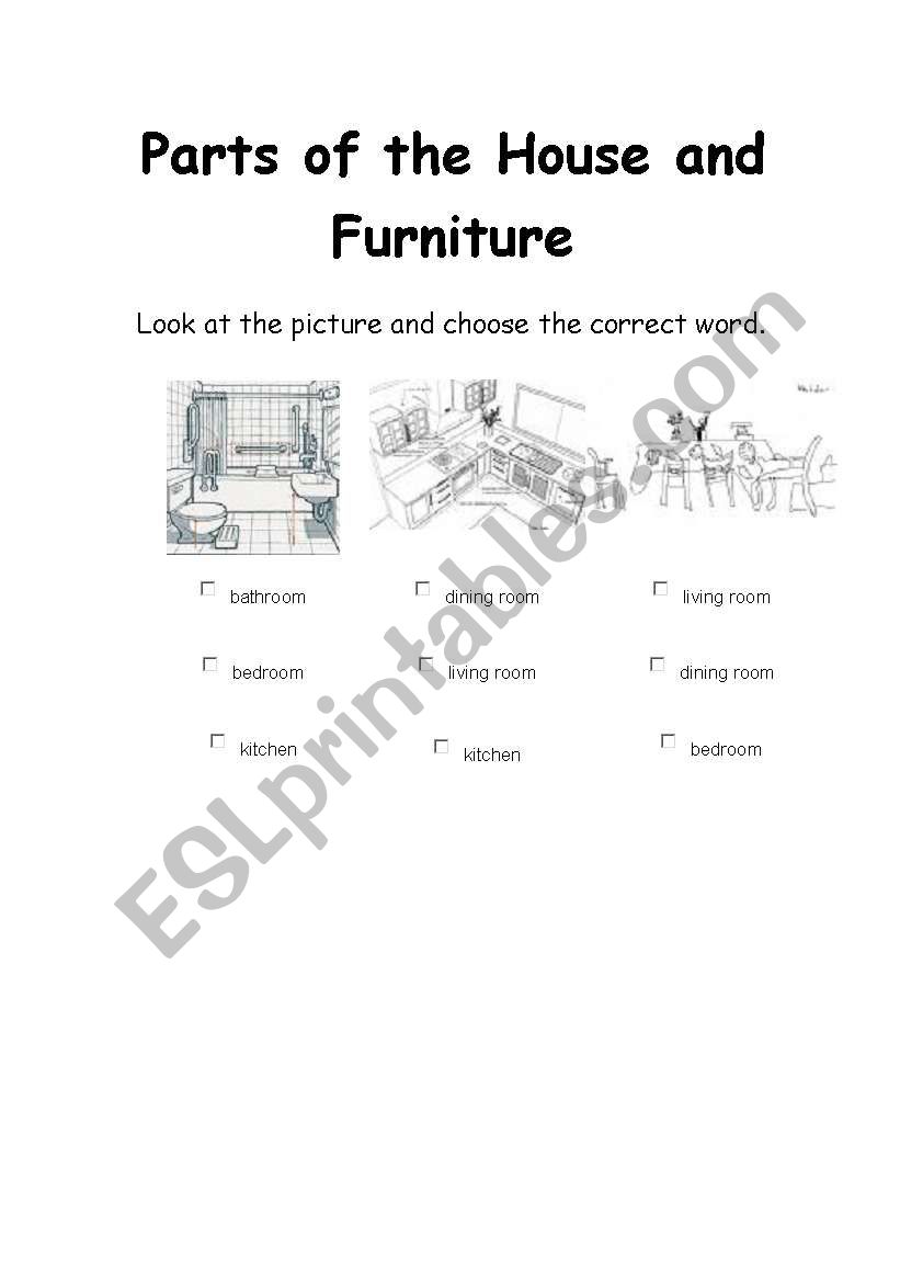 Parts of the house and furniture