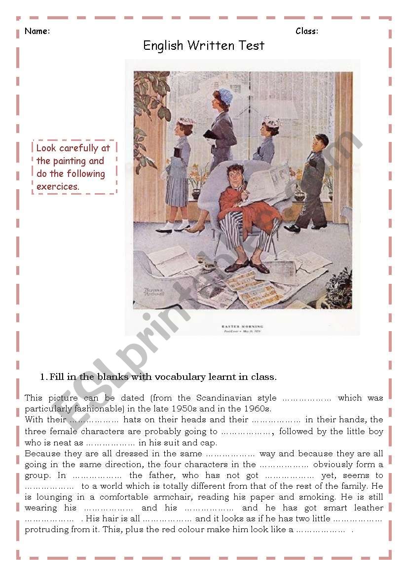 Rockwell - easter morning worksheet