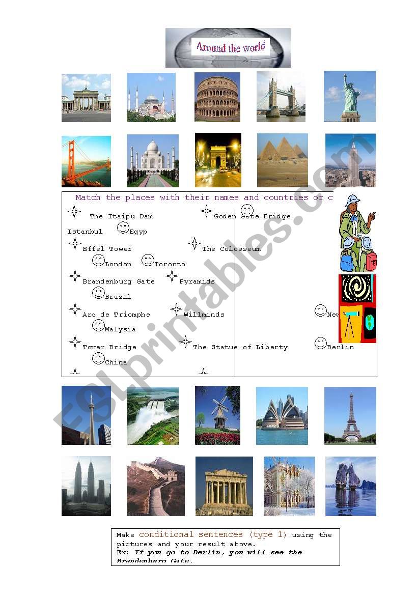 Around the world worksheet