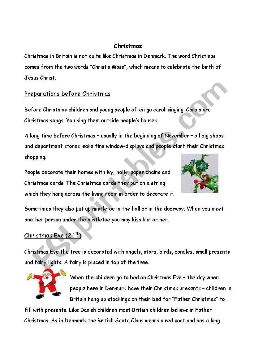 Christmas worksheet