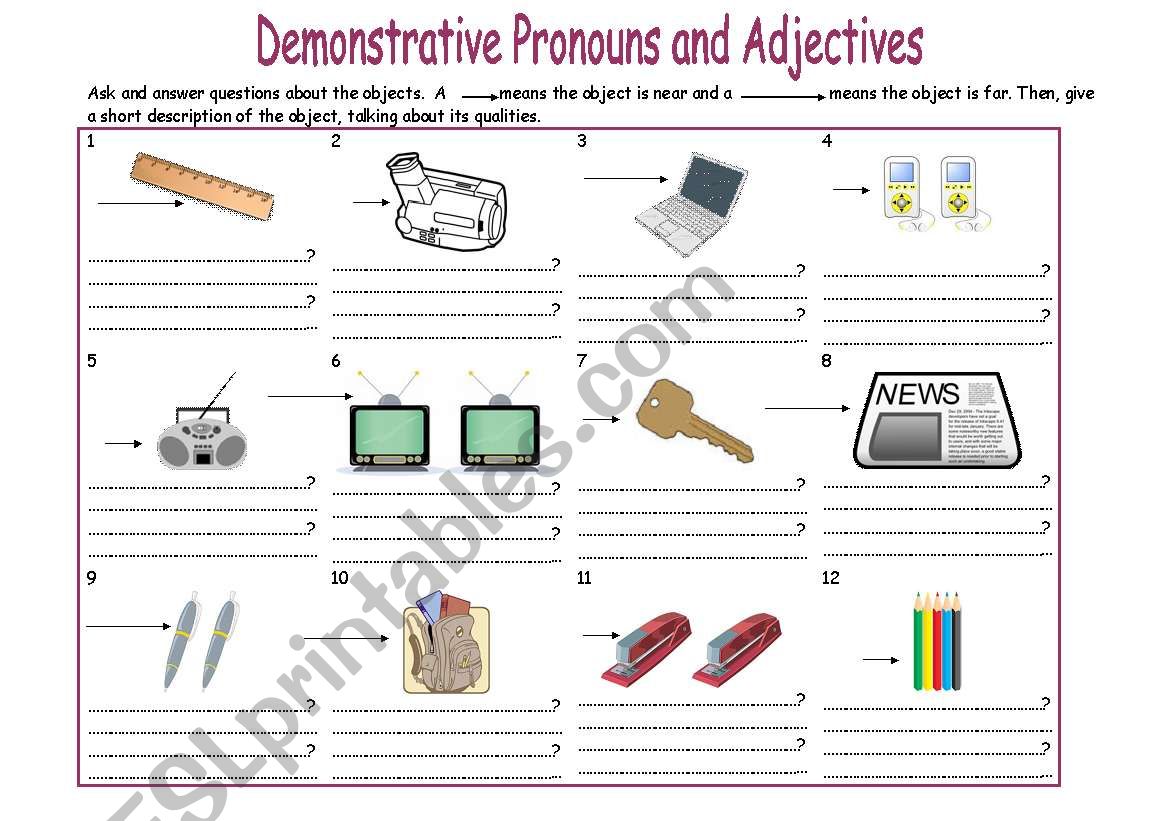 Demonstrative Pronouns 1 worksheet