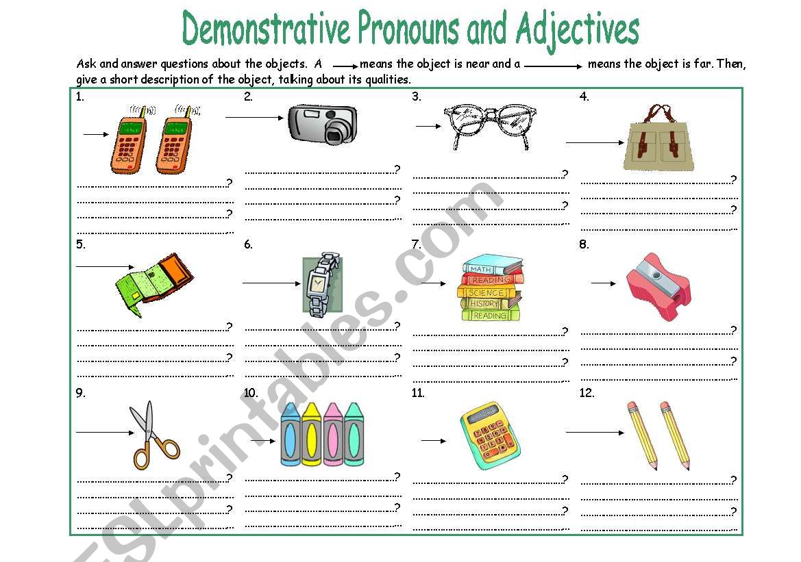 Demonstrative Pronouns 2 worksheet