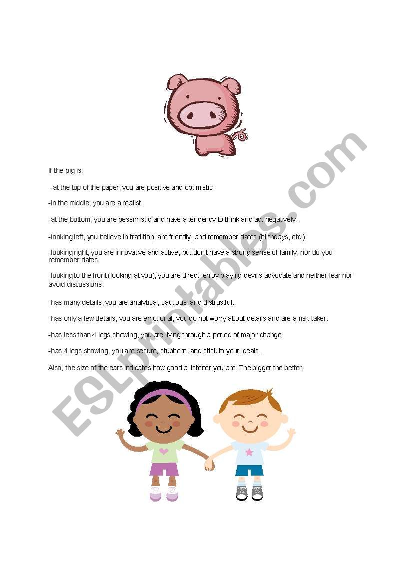 Personality Types worksheet