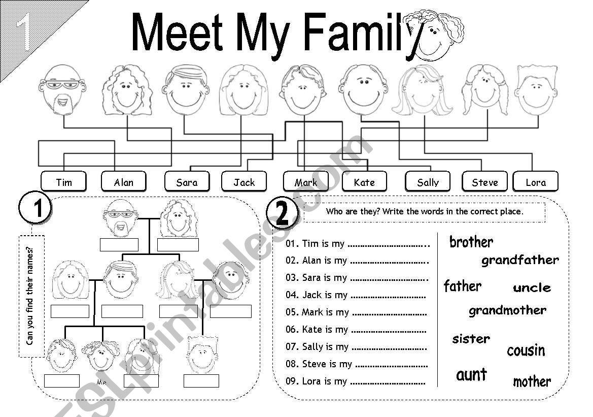 Meet My Family worksheet