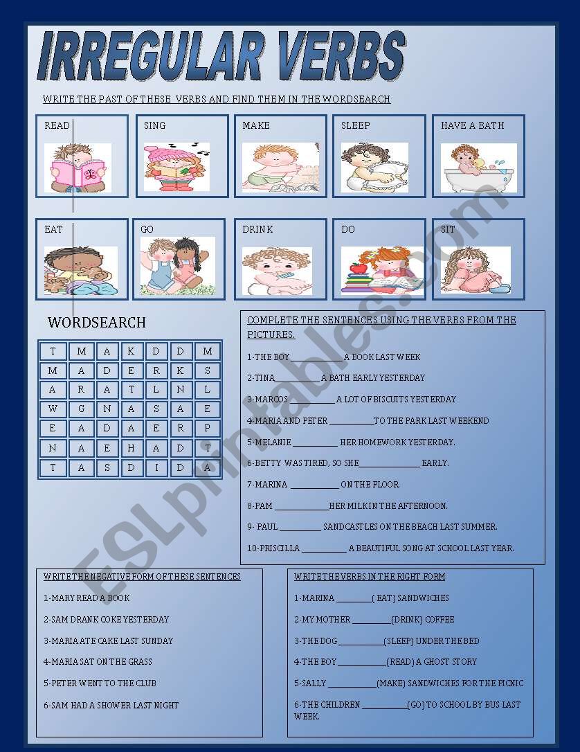 IRREGULAR VERBS worksheet