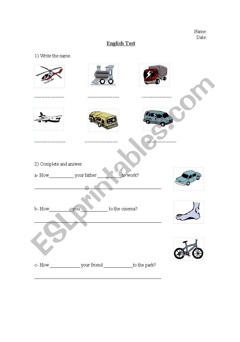 Transport worksheet