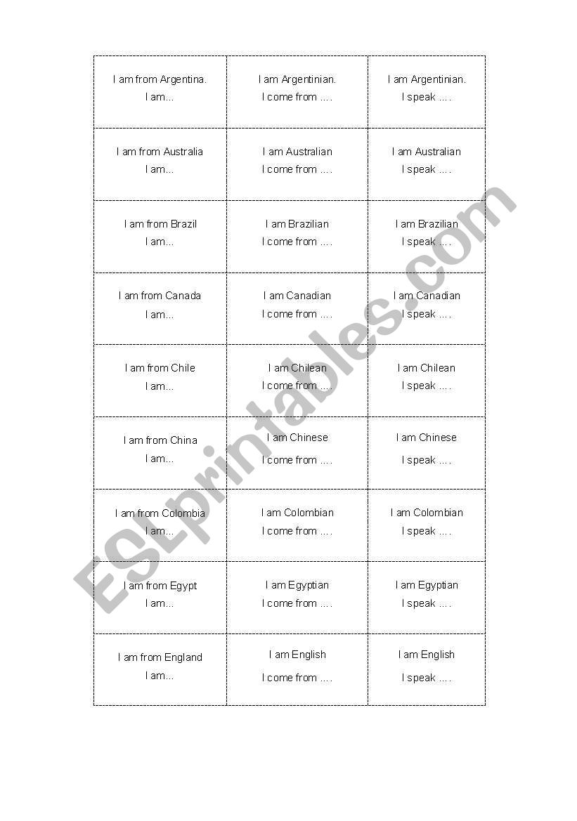 Snakes and ladders worksheet