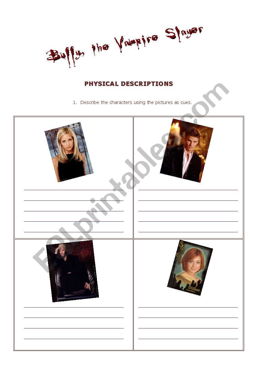 Physical Description with Buffy characters